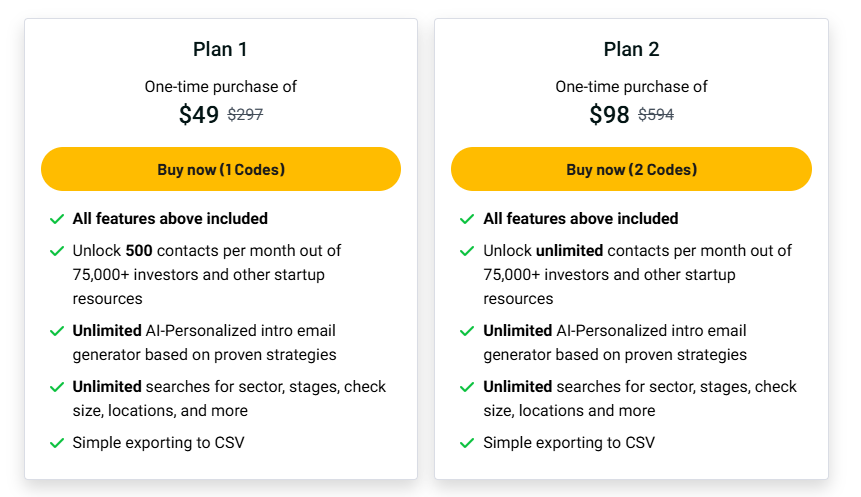 CapitalConnector.ai Plans & features, Deal terms & conditions